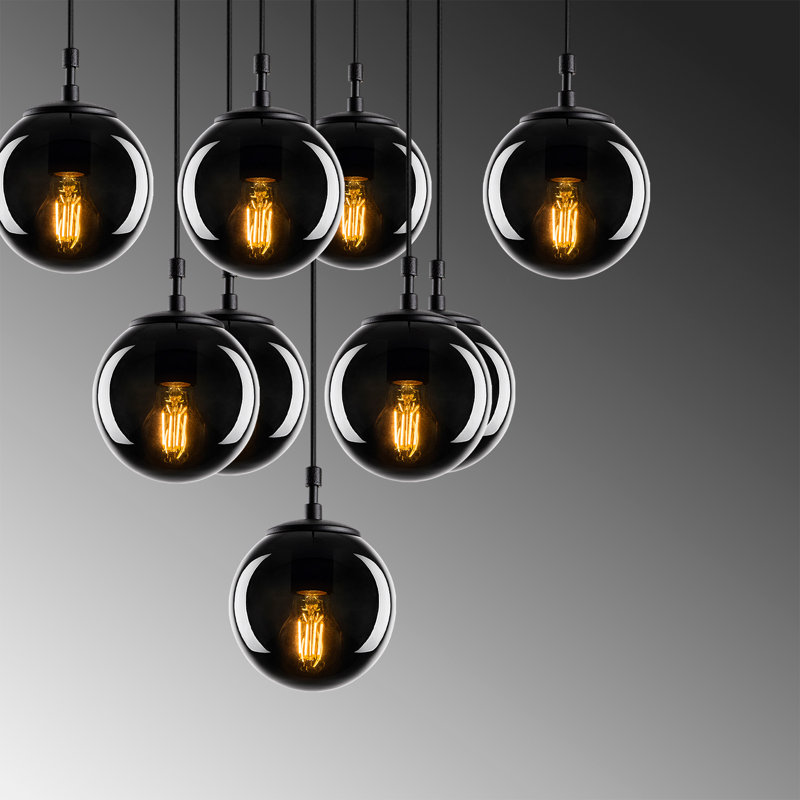 Everglades 9 - Light Black Cluster Pendant