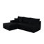 Canapé modulaire 96 po avec méridienne en L 96 po, canapé modulaire moderne avec assise profonde, canapé rembourré pour la chambre à coucher du salon, aucun assemblage requis et porte-gobelet, (tissu moelleux), noir-359979913-359979914-359979919