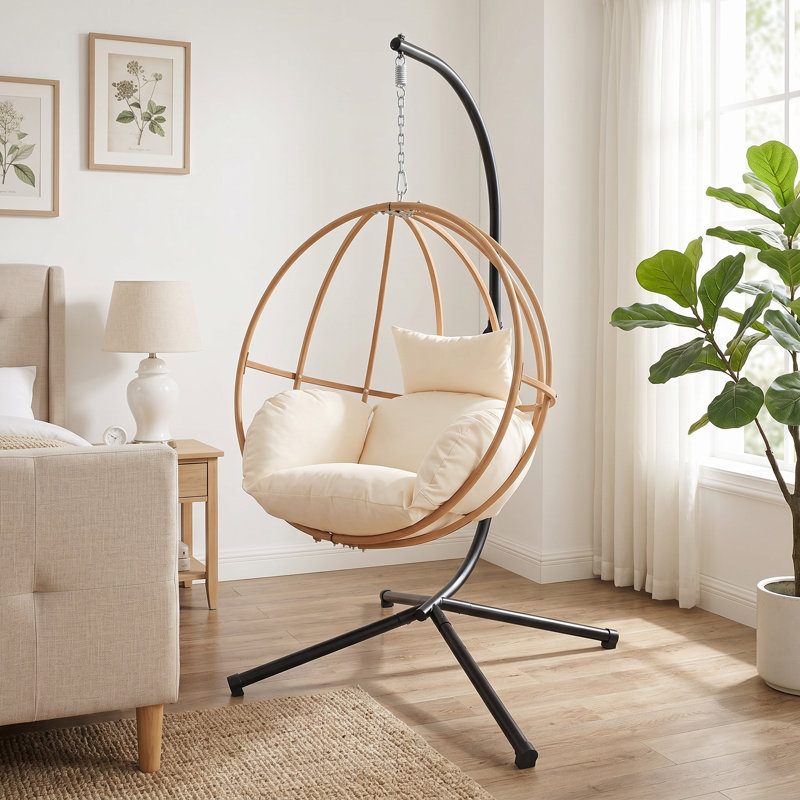 Balancelle avec support et coussin Allenhurst, Beige