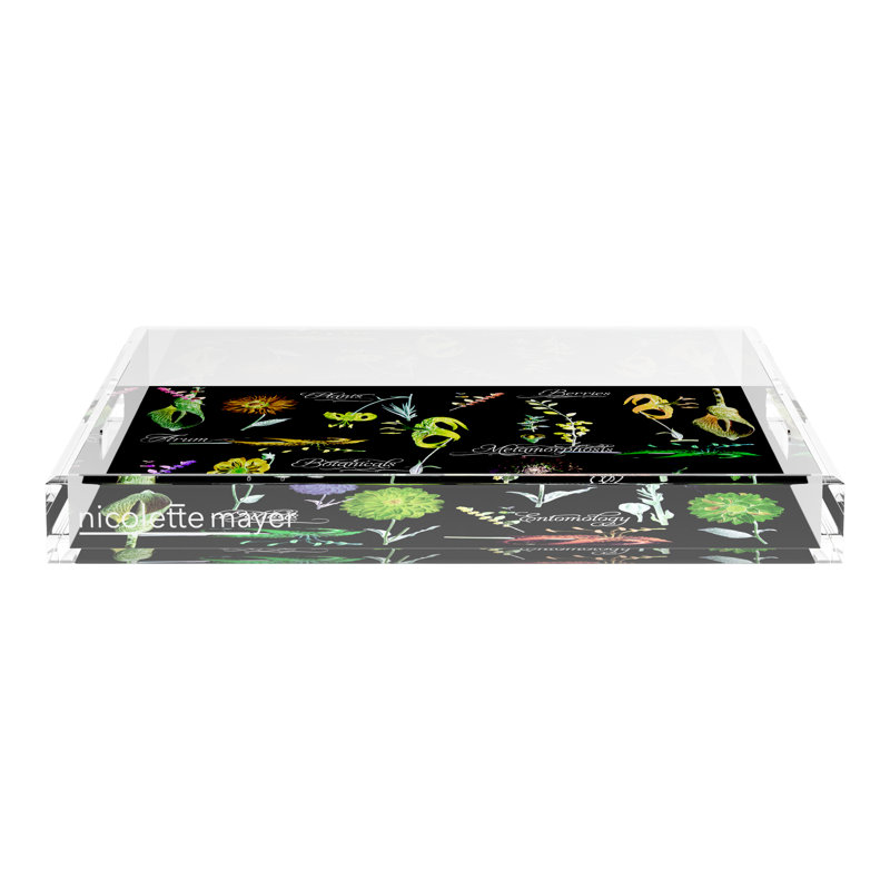 Dapper Square Decorative Tray, 12"W x 12"D x 2"H, Green