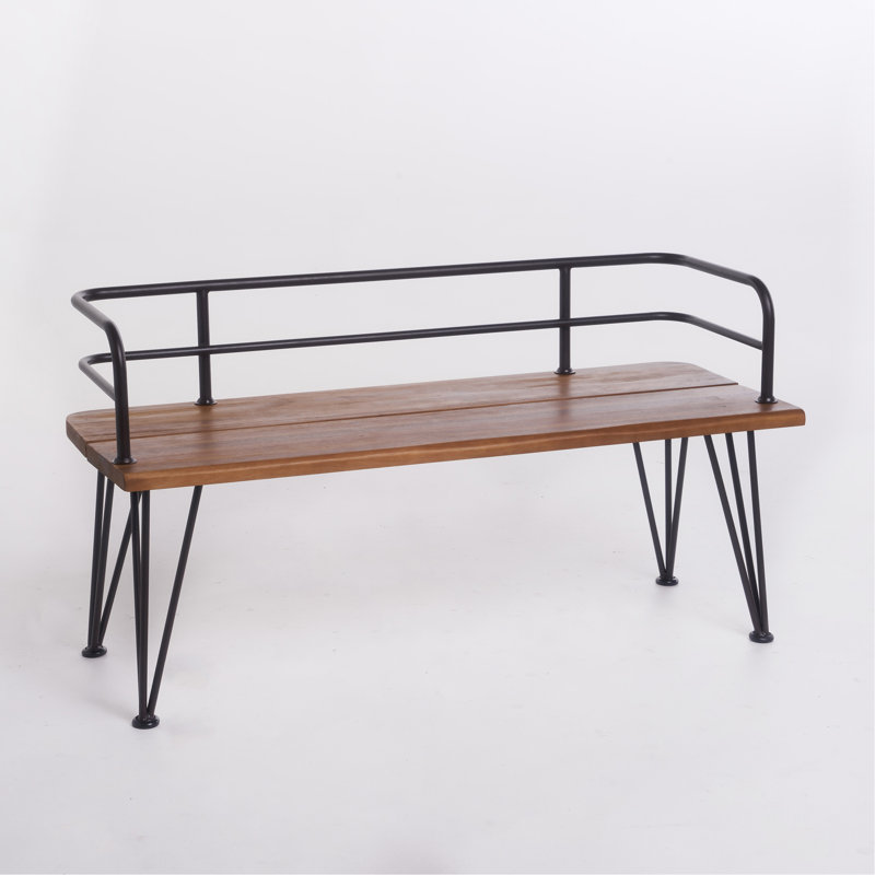 Banc en bois industriel et métal Zion