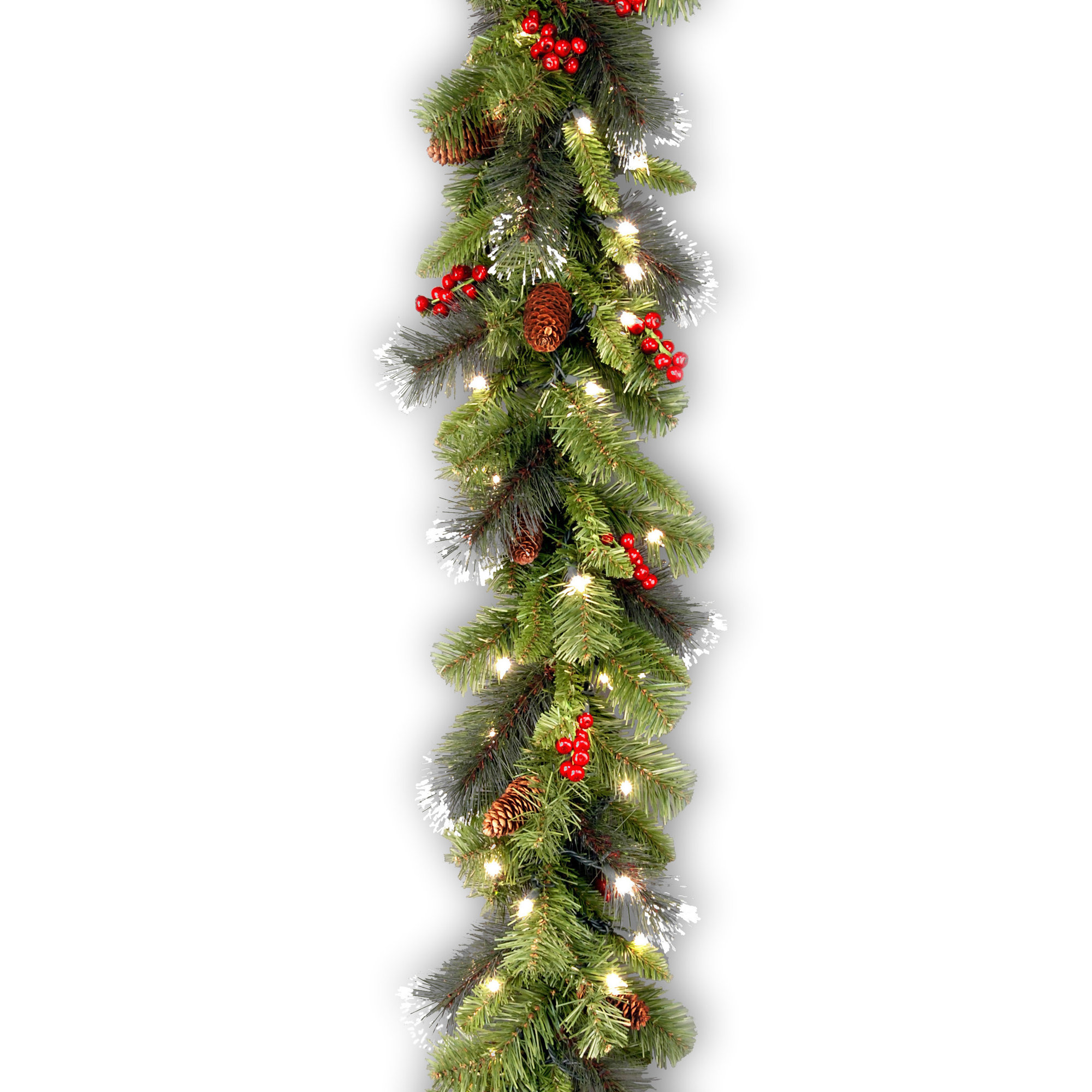 The Holiday Aisle® 9 ft. Crestwood Spruce Garland with Twinkly LED Lights