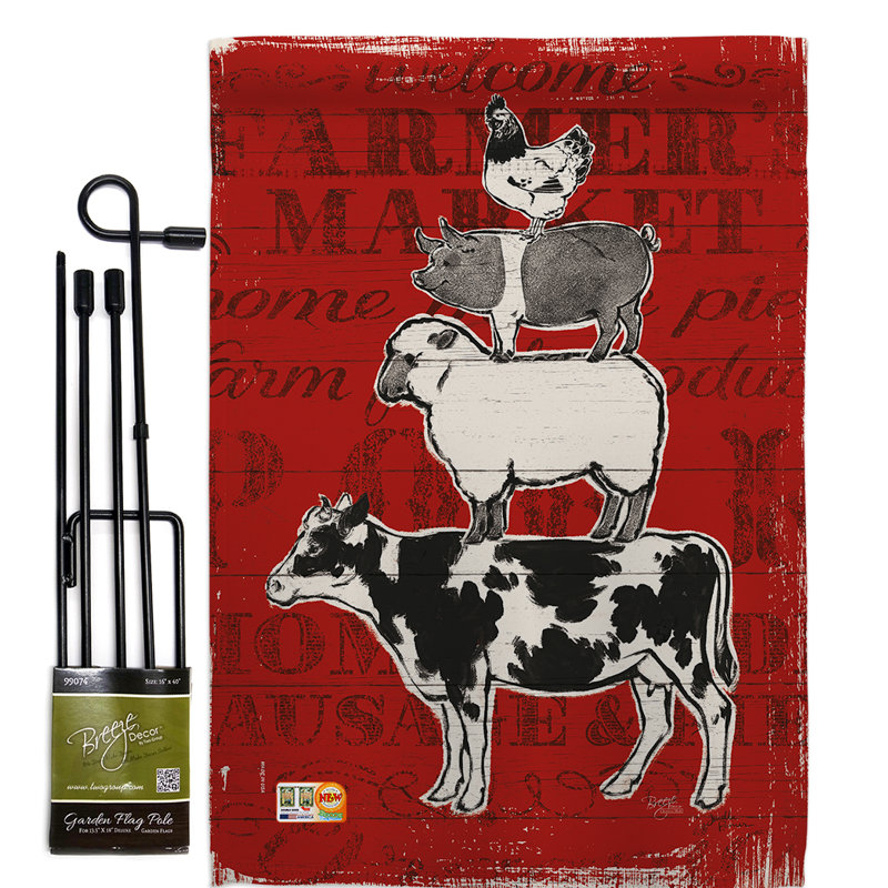Ensemble de 2 faces 1,5 x 1,1 pi. barnyard friends farm animaux