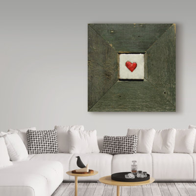 Wrapped Canvas Wall Art - lovISart 'Hearts Desire Green' Wall Art for Living Room, Bedroom, or Office Décor - 35x35