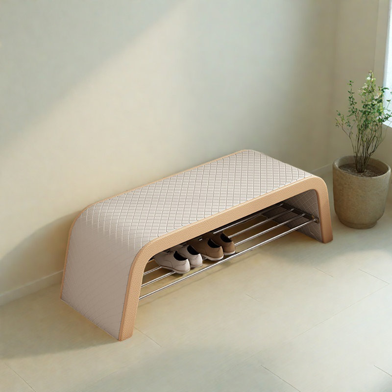 Banc à chaussures 47,2 po, Beige/Orange