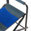 Chaise portable avec structure en acier et siège en tissu - Tissu de camping confortable bleu / gris