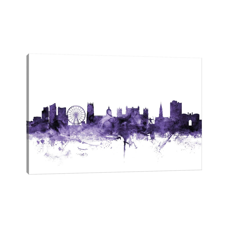 Nottingham, England Skyline by Michael Tompsett - 1 Piece Wrapped Canvas Wall Art, 30.48 cm H x 45.72 cm W