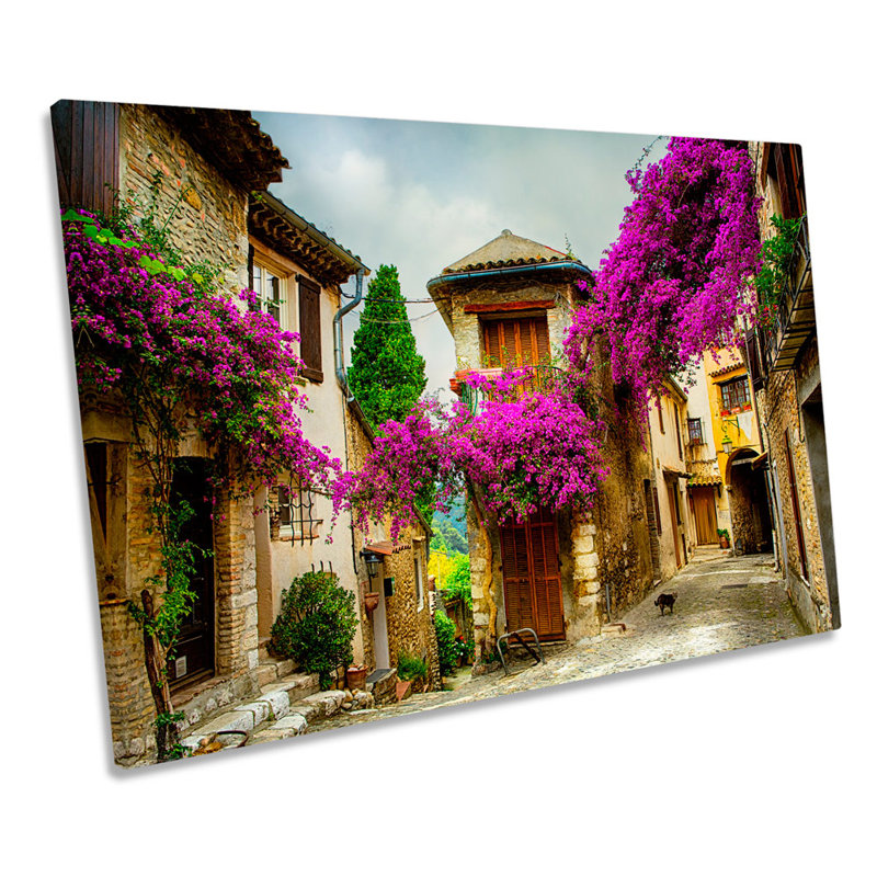 Old Mediterranean Village - Wrapped Canvas Print, 91.4cm H x 137.2cm W x 4cm D