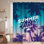 Rideau de douche avec 12 crochets Summer Beach Party Palm Tree Invitation