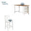 Ensembles de table de salle à manger avec rangement en bois massif blanc compact
