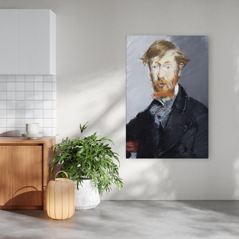 George Moore, 1879, Portrait abstrait impressionniste contemporain, estampe murale, H 60 po x l 40 po