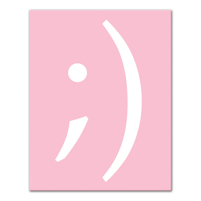 Art sur toile émoticône Butcher, H 14 po x l 11 po x P 1,25 po, Rose