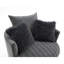 Fauteuil pivotant rond et capitonné de style transitionnel avec dossier à dossier éparpillé gris foncé 1pc