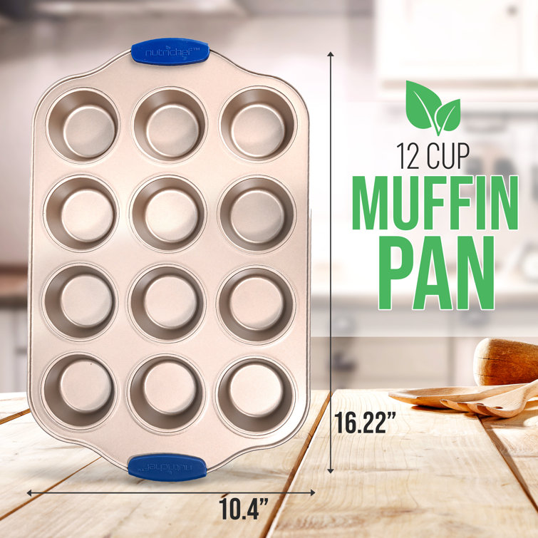 Nutrichef 24 Cup Muffin Pan-deluxe Nonstick Gray Coating Inside