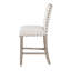2 tabourets de bar blancs, siège en tissu gris, hauteur de 39,23 po, sièges garnis de têtes de clou pour le dîner, rembourrage de 17,01 chaises