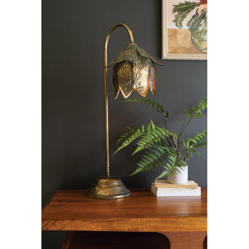 Kalalou Antique Brass Tulip Table Lamp – 32.5" Tall
