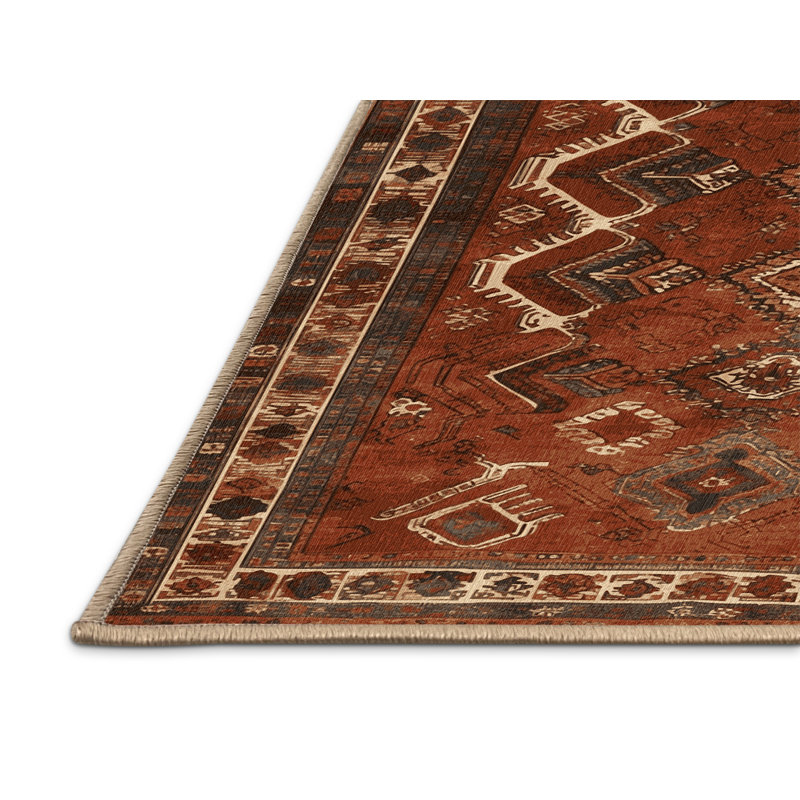 Tapis brun turc lavable à la machine, Rectangulaire 8 pi x 12 pi