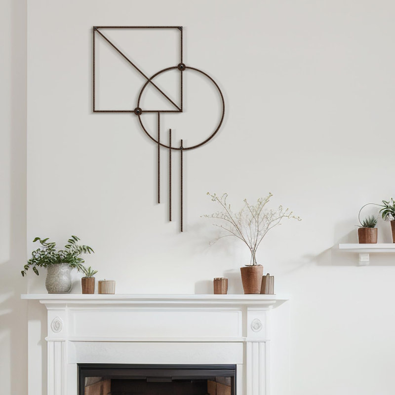 Décoration murale en métal, Bronze, H 36 po x l 18 po x P 0,05 po