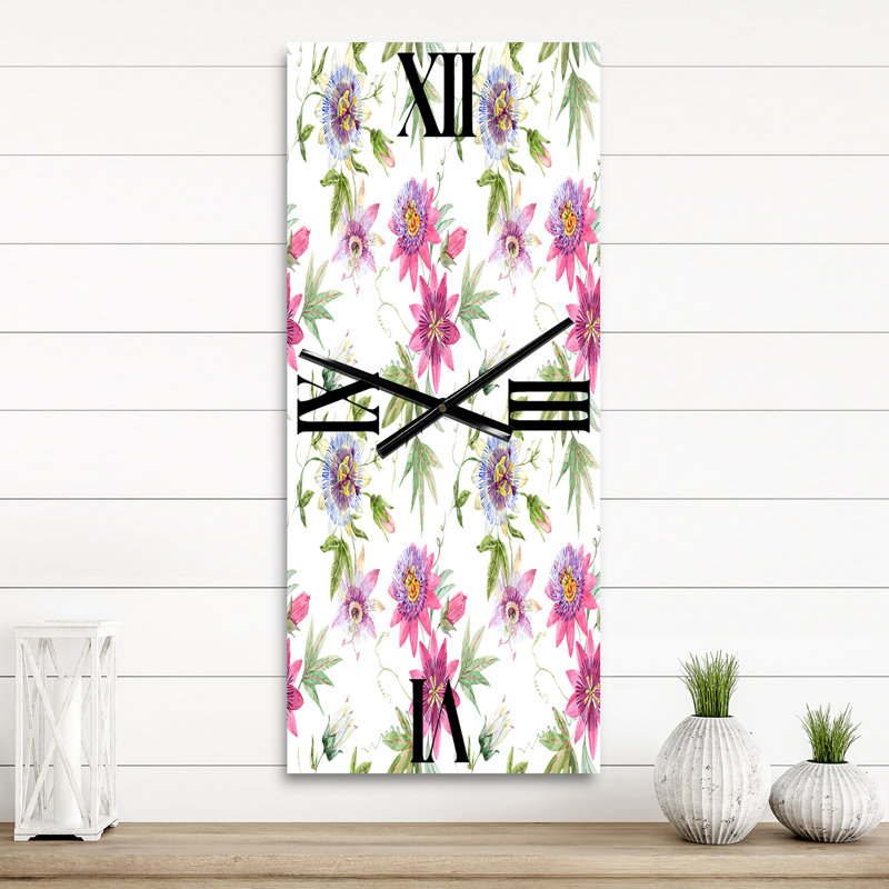 Passiflore rose - Horloge murale traditionnelle, Grand