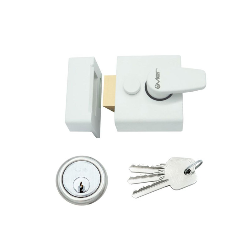 Narrow Nightlatch, Powder Coat White