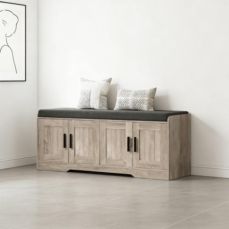 Banc de rangement moderne avec siège rembourré