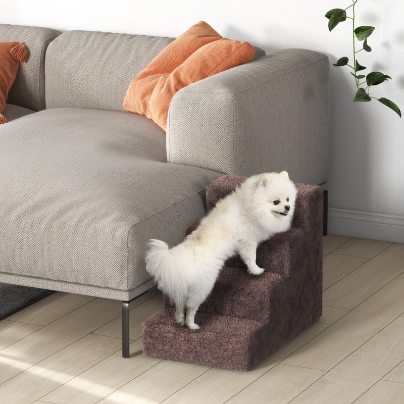 Escalier pour chat 4 marches, chats / chiens, escalade sur lit, brun, Brun
