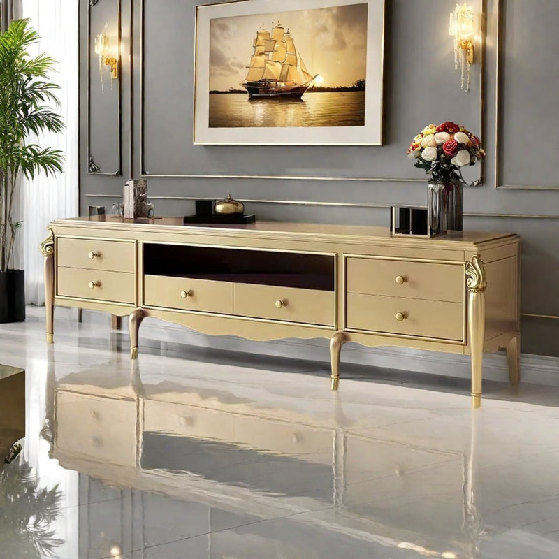 Meuble télé American champagne, H 19,7 po x L 70,9 po x l 15,7 po