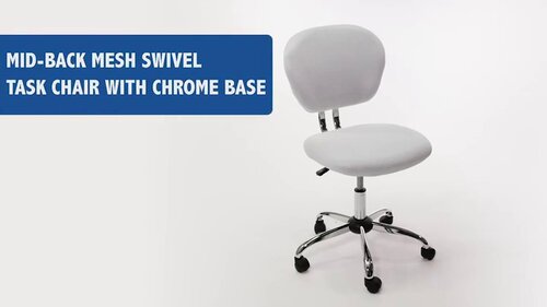 Mid-Back Yellow Mesh Padded Swivel Task Office Chair with Chrome Base