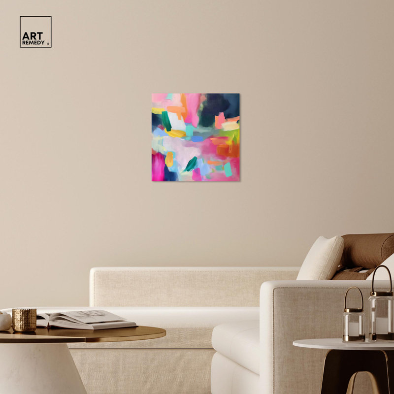 «Peachy Reverie», reproduction d'art moderne sur toile par Art Remedy, Toile tendue, H 24 po x l 24 po x P 1,5 po
