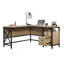 Bureau en L, finition brune