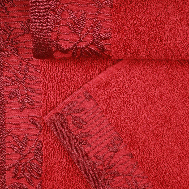 Ensemble de serviettes en coton 4 pièces, Grenat