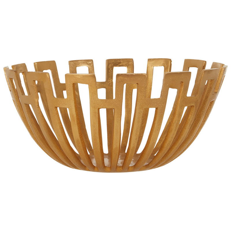 Calderdale Metal Decorative Bowl 1, 18cm H x 39cm W x 39cm D