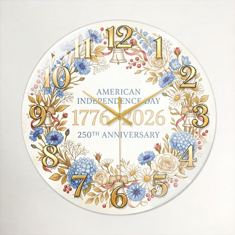 Horloge murale florale, 60 x 60 cm (23,6 x 23,6 pouces)