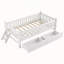 Lit plateforme en bois pour lit simple avec barrière de sécurité, 2 tiroirs et montage facile pour chambres d'enfants-1491366899