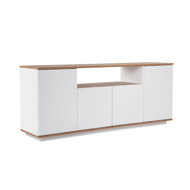 Console moderne avec design scandinave, blanc et pin atlantique, 70,9 po x 29,5 po x 17,5 po | Panneau de particules 100% enduit de mélamine, durable et élégant | Parfait pour le vestibule, le salon ou le bureau personnel