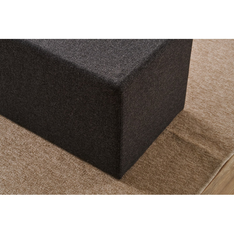 Stylish Pouffe Ottoman, Fume Color, 31.5 x 15.7 x 15.7 inches | Durable Wooden Frame, 50% Cotton / 50% Polyester Fabric | Comfortable 32 DNS Foam, Easy Clean | Perfect for Living Room & Bedroom Décor