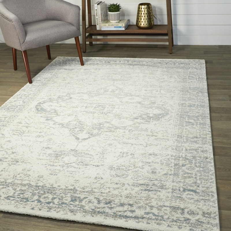Tapis à motif oriental gris Oloughlin, Rectangle 8 pi x 10 pi