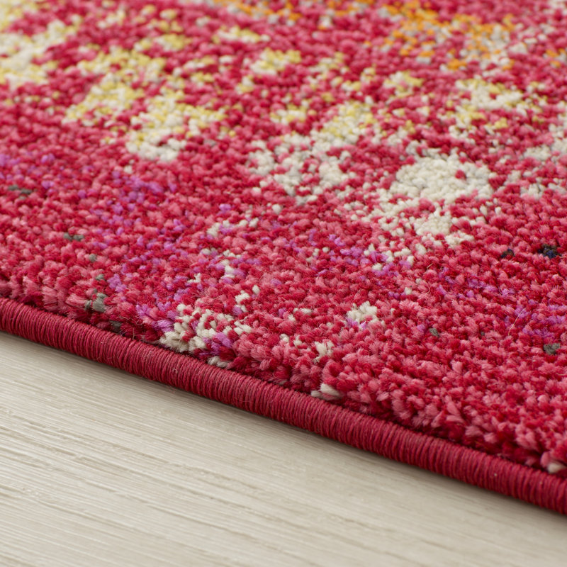 Tapis rose de style Sud-Ouest Almyra, Rectangle 3 pi x 5 pi
