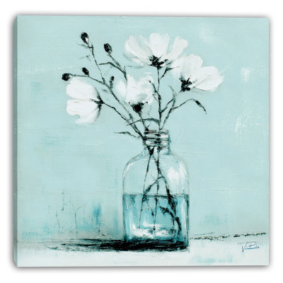 «Blue Blossom I», art mural sur toile tendue
