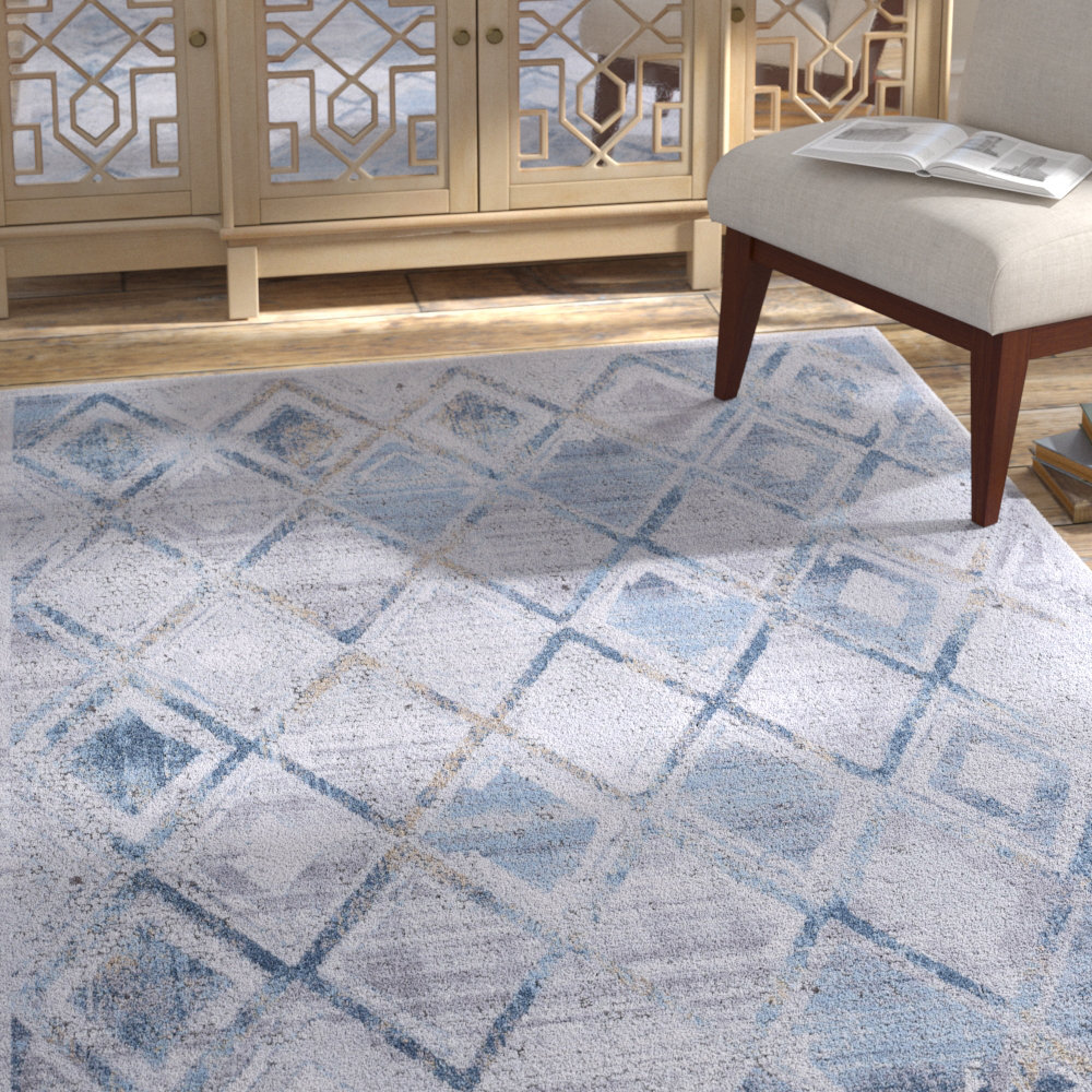 Altura Viscose Geometric Indoor Rug Dakota Fields Rug 