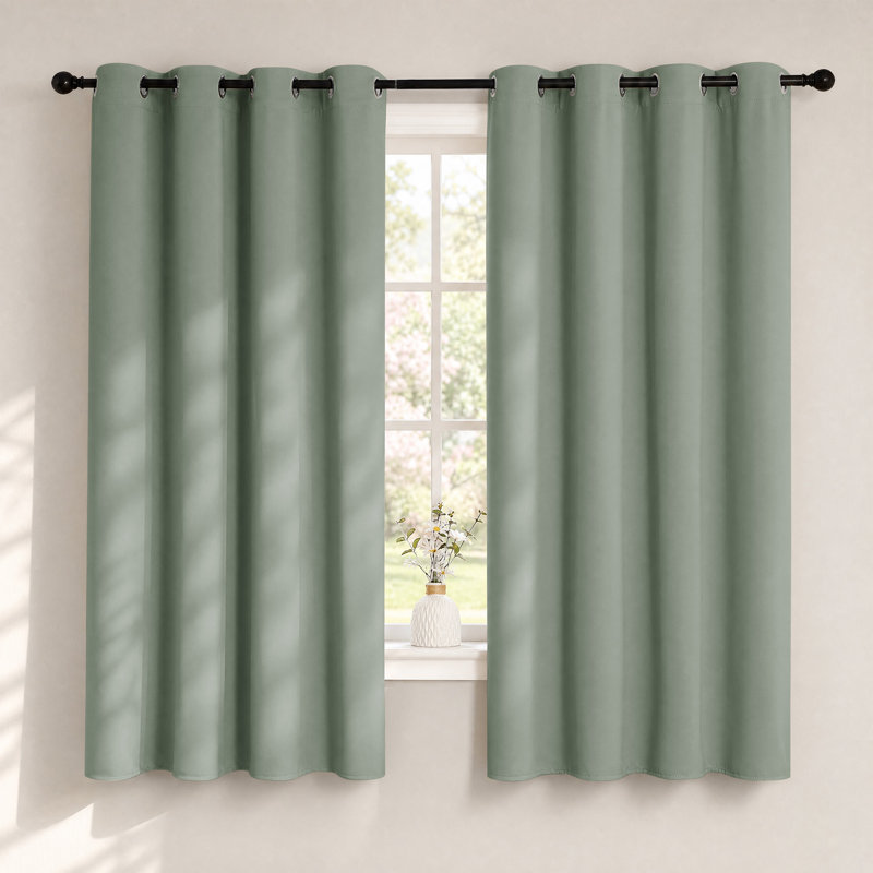 Rideaux obscurcissants pour chambre à coucher à triple tissage en microfibre à œillets avec panneaux isolants unis et rideaux pour salon
