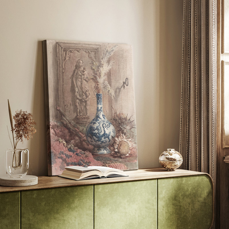 Impression florale rétro XCI - galerie sur mesure Cavas, H 36 po x l 24 po