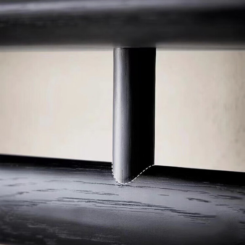 Table de véranda moderne et simple en bois massif, Noir, H 31,5 po x l 59 po x P 11,8 po