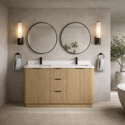 Calamigo 55" W Double Vanity with Quartz Top