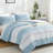 Andency Comforter Set, Lightweight Colorblock Stripes Bedding Comforter Set, Fluffy Down Alternative Bed Set, Mineral Blue, California King-124498869-124764780