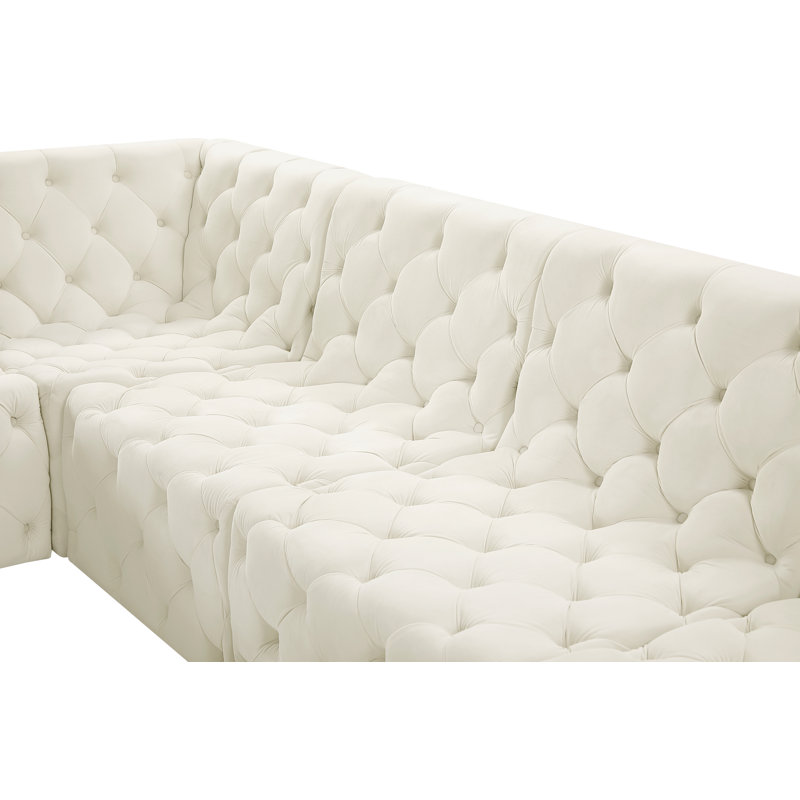 Canapé modulaire Klecka, Velours crème