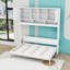 Grand lit escamotable mural en bois avec grand espace de rangement