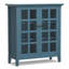 Armoire de rangement transitionnelle en bois massif de 39 po de largeur Acadian avec portes en verre et tablettes réglables