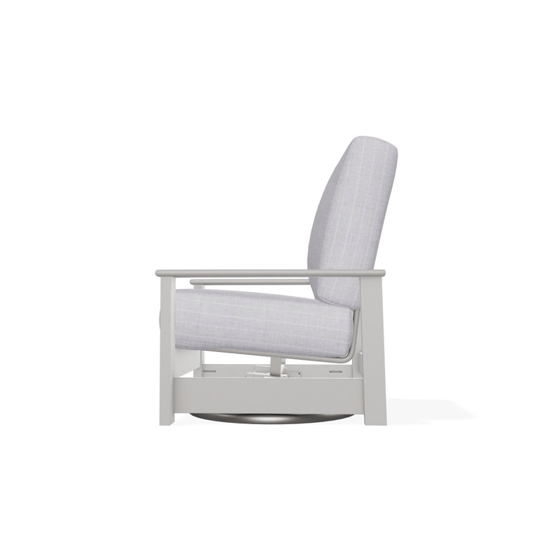 Leeward Polymer Outdoor Lounge Chair, Warm Gray, Ticking Fog