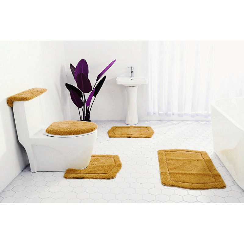 Non-Slip Bath Rug, Gold